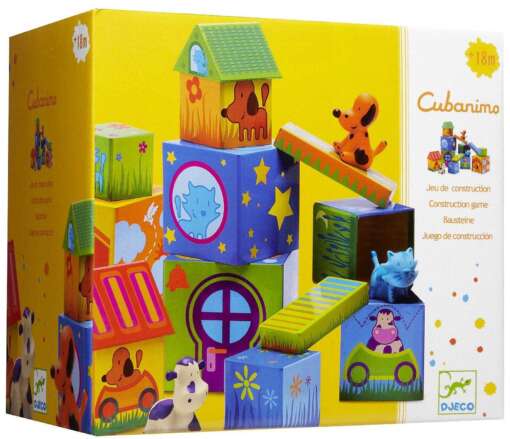 Cuburi de construit cu animale Cubanimo Djeco - imagine 3