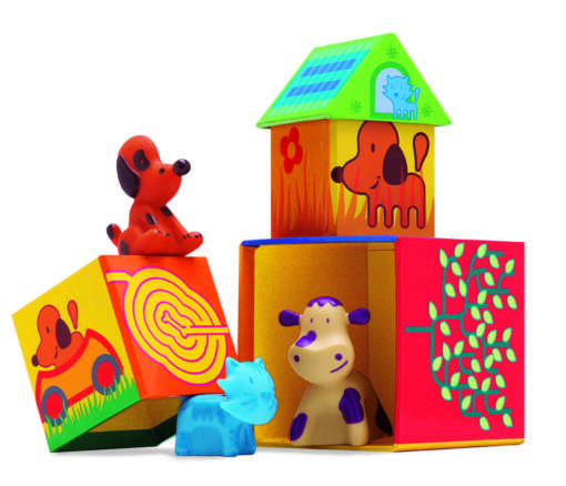 Cuburi de construit cu animale Cubanimo Djeco - imagine 2