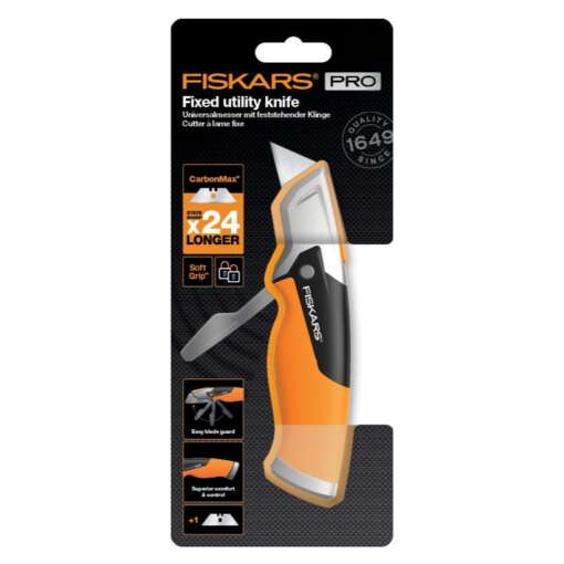 Cutit utilitar cu lama fixa Fiskars Carbonmax - imagine 3