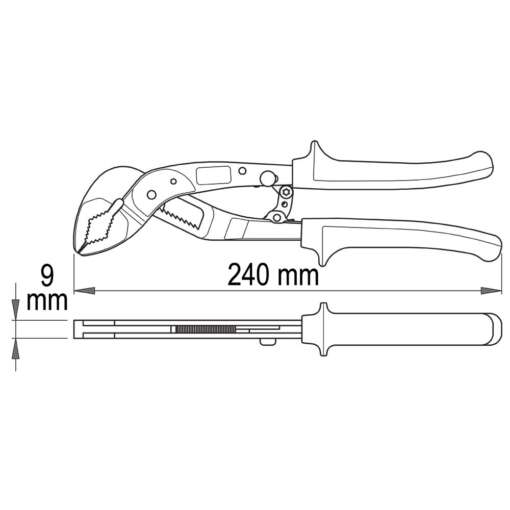 Cleste reglabil Unior 628396, 240 mm - imagine 2