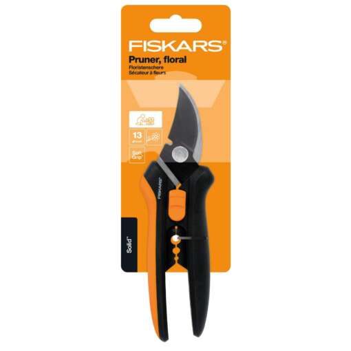 Foarfeca pentru flori Fiskars Solid SP14, lama otel, 18.5 cm - imagine 2
