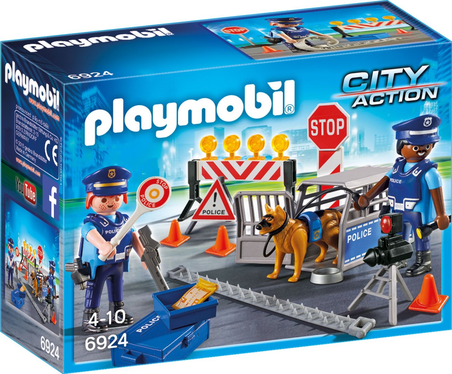 Figurine Playmobil City Action PM6924 ? Blocaj Rutier al Politie