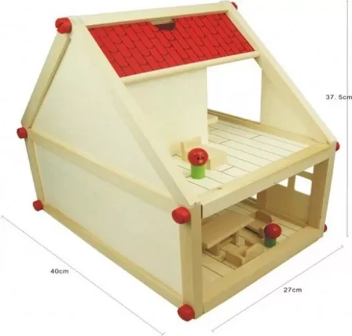Casuta de papusi din lemn cu mobilier, 6824 - imagine 3