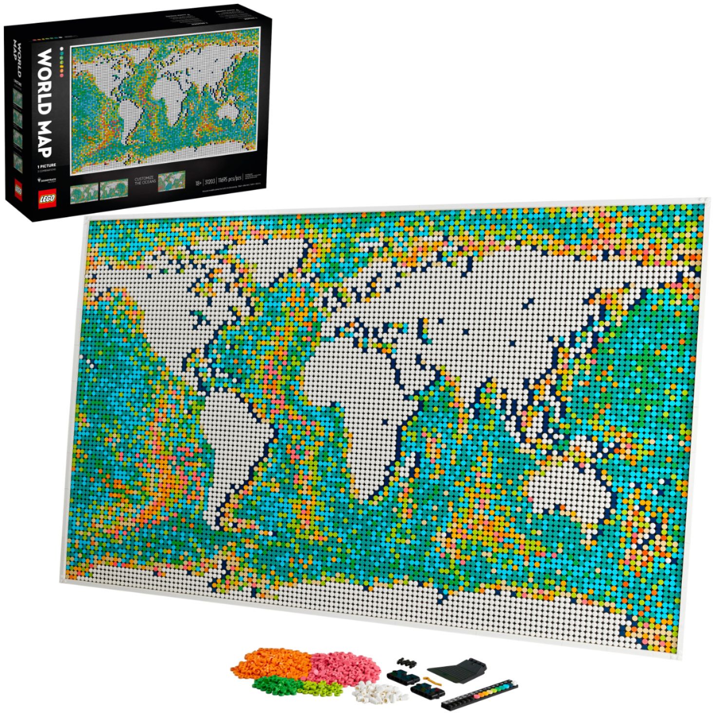 LEGO Art - Harta lumii 31203, 11695 piese - imagine 2