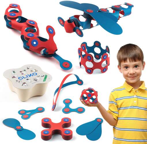 Set Clixo de construit cu magnet, Itsy pack Flamingo-Turquoise 18 - imagine 4