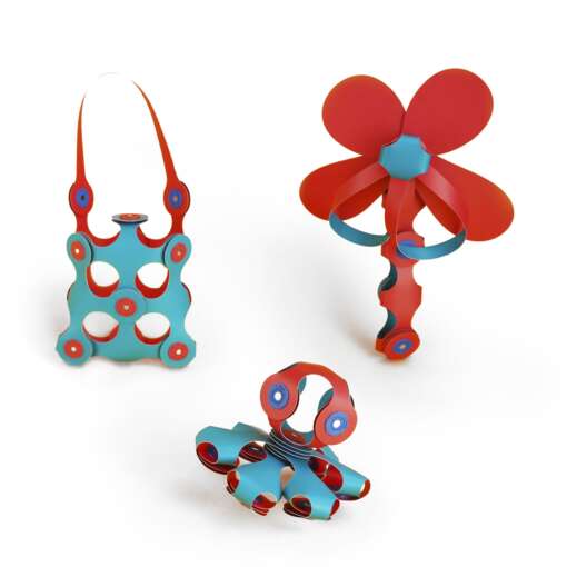 Set Clixo de construit cu magnet, Itsy pack Flamingo-Turquoise 30 - imagine 5