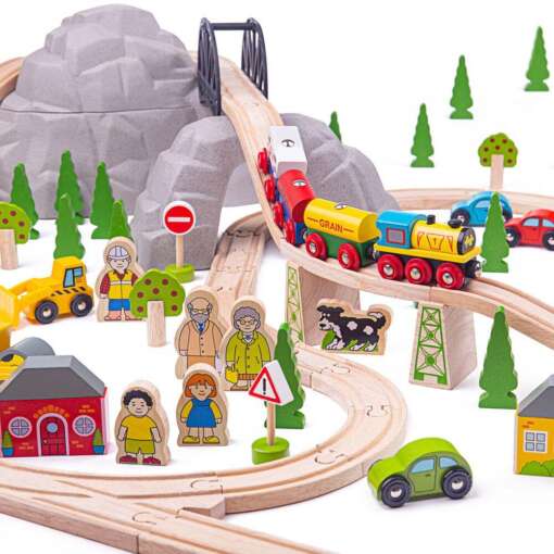 Circuit feroviar (112 piese), BIGJIGS Toys, BJT016, 691621090169 - imagine 2
