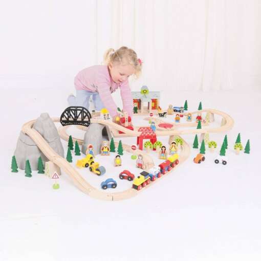 Circuit feroviar (112 piese), BIGJIGS Toys, BJT016, 691621090169 - imagine 10