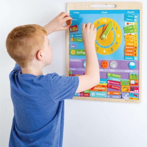 Vremea - Calendar magnetic in limba engleza, BIGJIGS Toys, BJ592, 691621195925 - imagine 2
