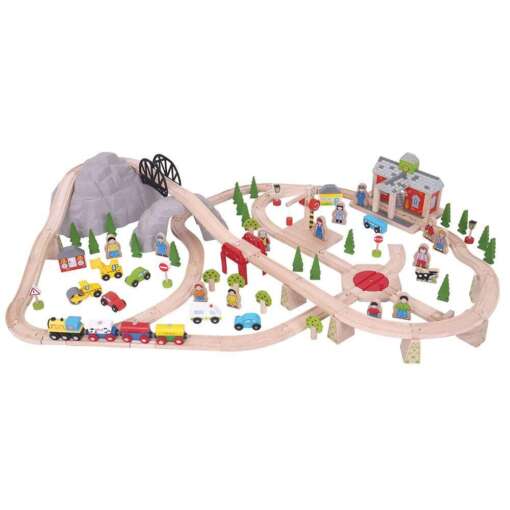 Circuit feroviar (112 piese), BIGJIGS Toys, BJT016, 691621090169