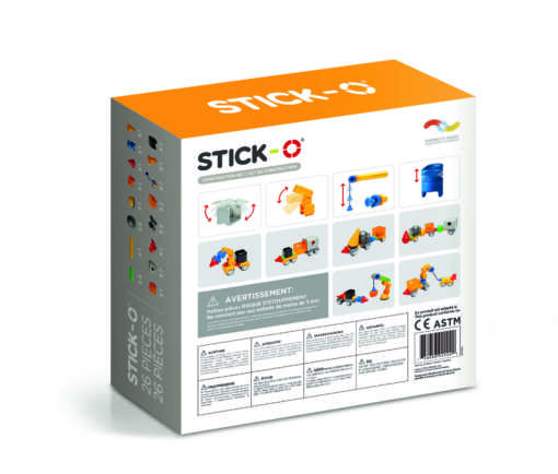 Joc cu magneti Stick-O, Set de construit vehicule, 26 piese - imagine 2