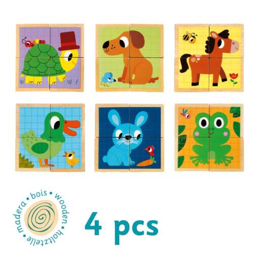 Cuburi din lemn Animale Djeco - imagine 2