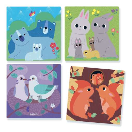 Puzzle vertical cu cuburi Djeco, Puzz-Up Forest - imagine 2