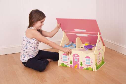 Casuta din lemn pentru papusi - Flowers, BIGJIGS Toys, JT123, 691621261231 - imagine 4