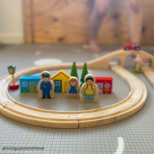 Set tren cu cale ferata circulara, BIGJIGS Toys, BJT012, 691621090121 - imagine 9