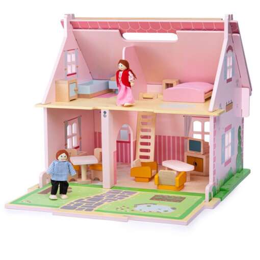 Casuta din lemn pentru papusi - Flowers, BIGJIGS Toys, JT123, 691621261231 - imagine 2