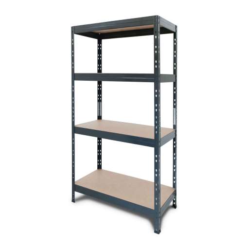 Raft metalic depozitare, Rivet 4, 180 x 75 x 35 cm, antracit, 175 kg/polita