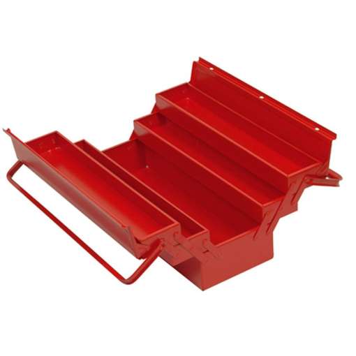 Cutie metalica pentru scule, rabatabila, cu 5 compartimente, 450 x 200 x 200 mm