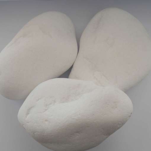 Marmura decorativa naturala rotunjita, interior / exterior, alba, 60-90 mm, 20 kg