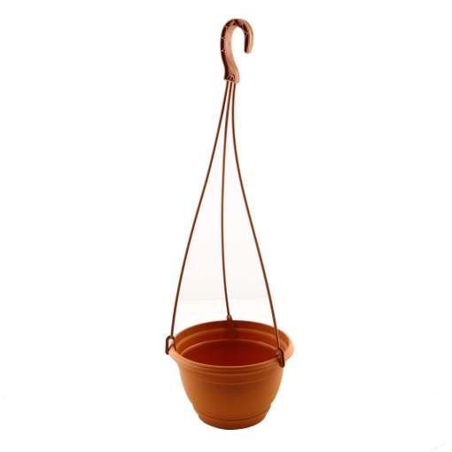 Ghiveci din plastic, suspendat, maro D 18 cm