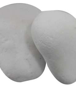 Marmura decorativa naturala rotunjita interior / exterior, alba, 9 - 15 cm, 20 kg