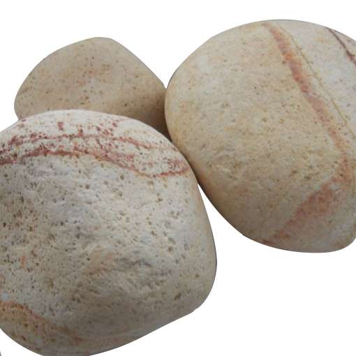 Piatra decorativa naturala rotunjita, interior / exterior, crem, 60-100 mm, 20 kg