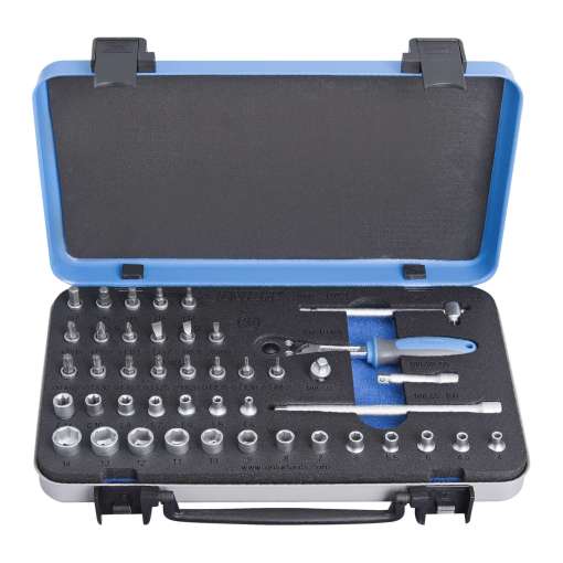 Trusa capete chei tubulare si accesorii Unior, 1/4 inch, 44 piese