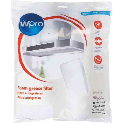 Filtru universal de spuma pentru hota, Wpro, 470 x 970 mm, C00382649, 484000008527