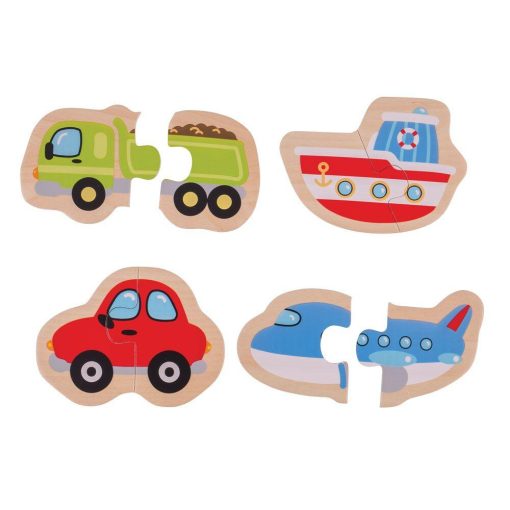 Puzzle - mijloace de transport (8 piese), BIGJIGS Toys, BJ226, 691621192269 - imagine 2