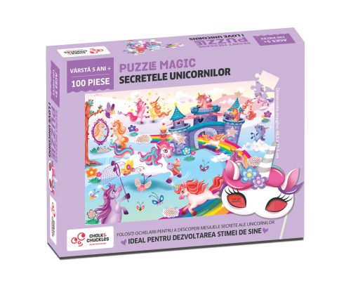 Puzzle magic - Secretele unicornilor (100 piese), Chalk and Chuckles, CCPPL088, 8906045560887