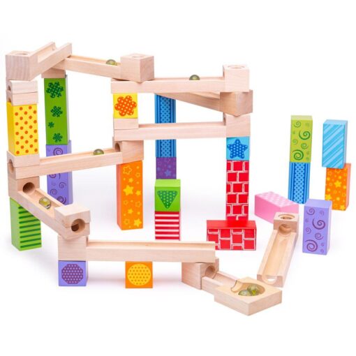 Marble Run din lemn, BIGJIGS Toys, BJ786, 691621517864