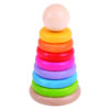 Piramida din lemn - Curcubeul, BIGJIGS Toys, BB098, 691621530986