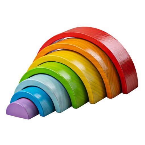 Curcubeu din lemn (7 piese), BIGJIGS Toys, BJ499, 691621004999