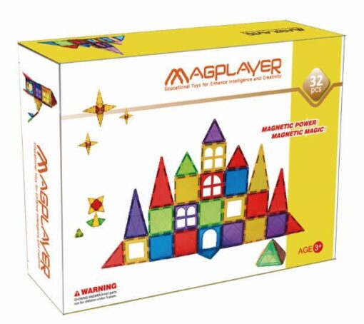Set de constructie magnetic - 32 piese, MAGPLAYER, MPL-32, 6940482203985 - imagine 2