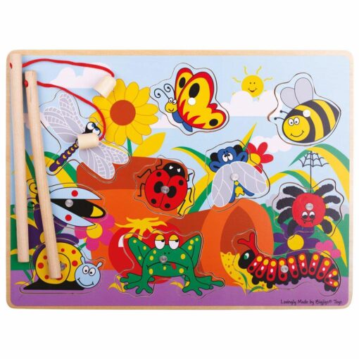Joc de pescuit magnetic -  Prietenii din gradina, BIGJIGS Toys, BJ919, 691621199190 - imagine 2