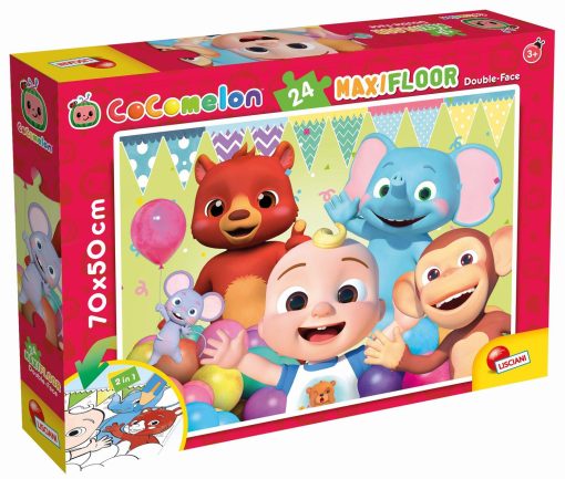 Puzzle de colorat maxi - Cocomelon si prietenii (24 piese), LISCIANI, L91003, 8008324091003