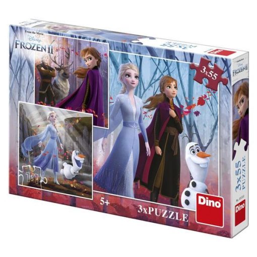 Puzzle 3 in 1 - Frozen II (3 x 55 piese), Dino, 335332, 8590878335332