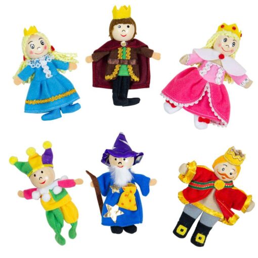 Set papusi degetar - ,,Frumoasa din padurea adormita" si ,,Regele Arthur", BIGJIGS Toys, BJ704, 691621087046