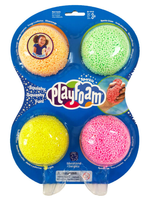 Spuma de modelat cu sclipici Playfoam? - Set 4 culori, Educational Insights, EI-1910, 086002019103