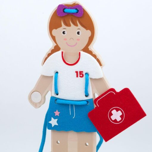 Joc de snuruit - Imbraca fetita, BIGJIGS Toys, BJ807, 691621728079 - imagine 2