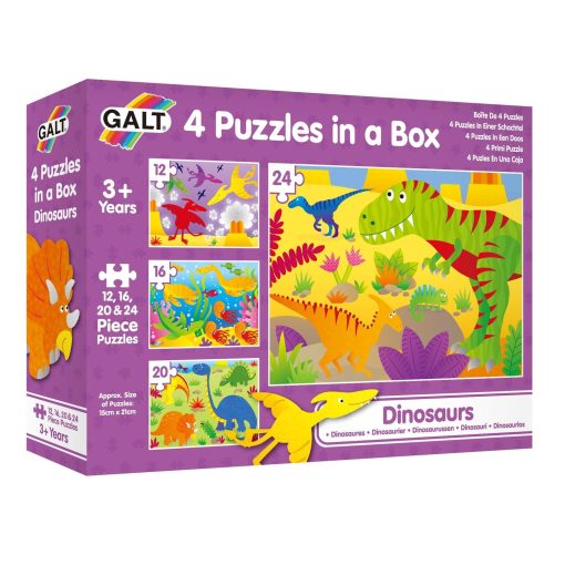 Set 4 puzzle-uri Dinozauri (12, 16, 20, 24 piese), Galt, 1004735, 5011979576767 - imagine 3