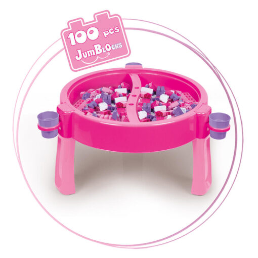Masuta roz de activitati cu 100 cuburi de construit, DOLU, D2572, 8690089025722 - imagine 2