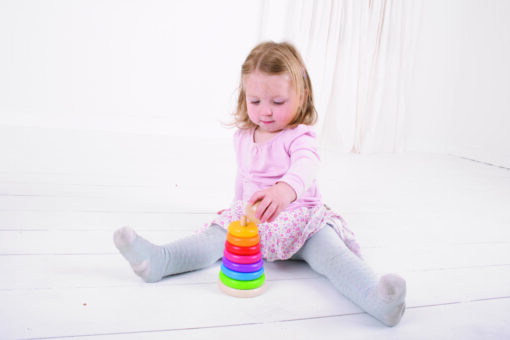 Piramida din lemn - Curcubeul, BIGJIGS Toys, BB098, 691621530986 - imagine 9