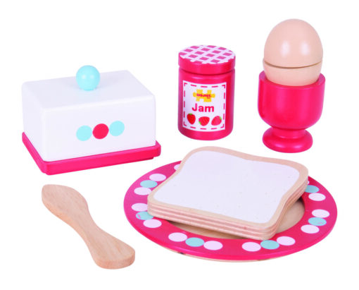 Set mic dejun din lemn, BIGJIGS Toys, BJ615, 691621026151 - imagine 3