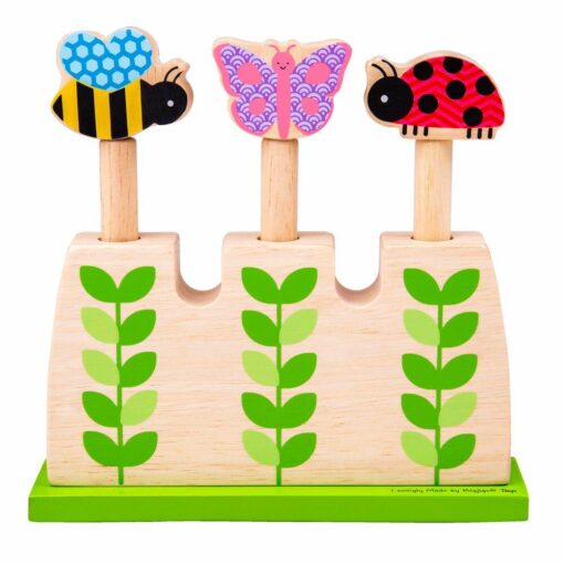 Jucarie din lemn Pop-Up - In gradina, BIGJIGS Toys, BJ057, 691621170571