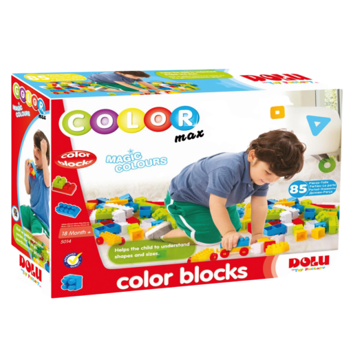 Cuburi colorate de construit - 85 piese, DOLU, D5014, 8690089050144