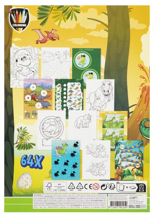 Carte de colorat cu activitati - Dinozaur, Grafix, 150076, 8715427091259 - imagine 3