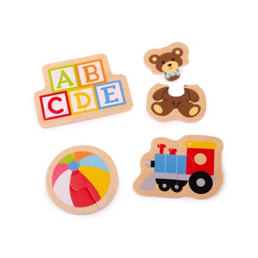Puzzle din lemn - Jucarii (8 piese), BIGJIGS Toys, BJ227, 691621192276