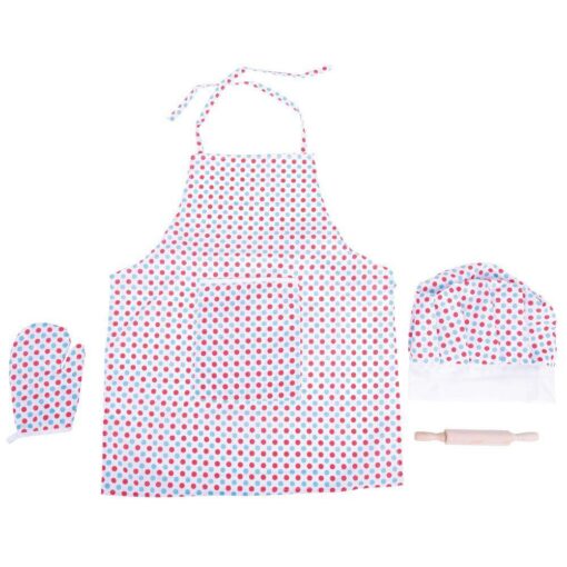 Set sortulet si accesorii alb cu buline, BIGJIGS Toys, BJ633, 691621246337 - imagine 2