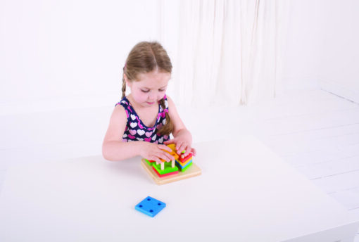 Joc de sortare - 4 forme geometrice, BIGJIGS Toys, BB094, 691621530948 - imagine 6
